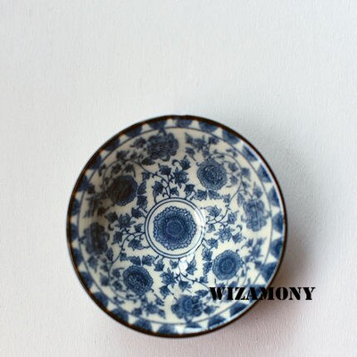 WIZAMONY Drinkware Kínai Kung Fu teáskészlet Teáscsészék Kézzel festett kék-fehér kerámia porcelán puer Oolong teához