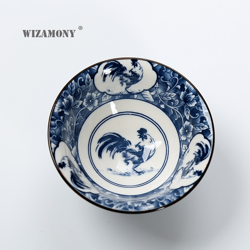WIZAMONY Drinkware Kínai Kung Fu teáskészlet Teáscsészék Kézzel festett kék-fehér kerámia porcelán puer Oolong teához