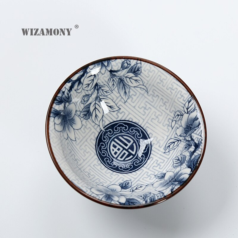 WIZAMONY Drinkware Kínai Kung Fu teáskészlet Teáscsészék Kézzel festett kék-fehér kerámia porcelán puer Oolong teához
