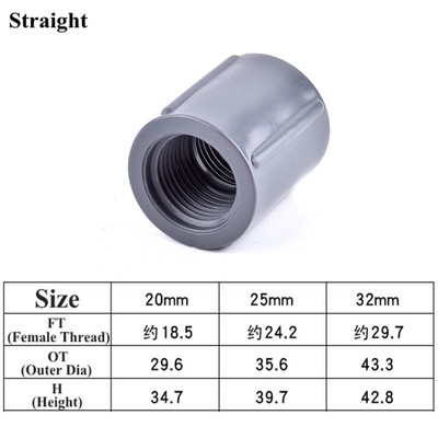 1 buc. 1/2" 3/4" 1" Conector de țeavă din PVC cu filet femel Fitinguri de udare pentru grădină Sistem de irigare Adaptor de îmbinare a tubului de apă pentru acvariu