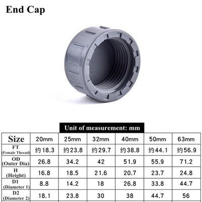 1 buc. 1/2" 3/4" 1" Conector de țeavă din PVC cu filet femel Fitinguri de udare pentru grădină Sistem de irigare Adaptor de îmbinare a tubului de apă pentru acvariu