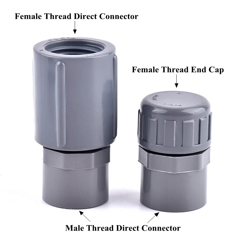 1 buc. 1/2" 3/4" 1" Conector de țeavă din PVC cu filet femel Fitinguri de udare pentru grădină Sistem de irigare Adaptor de îmbinare a tubului de apă pentru acvariu