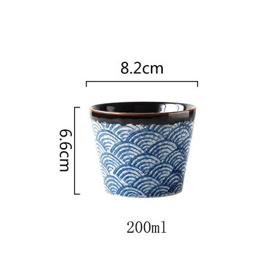 CHANSHOVA kínai retro stílusú, kézzel készített 80/200 ml-es festett kerámia bögre teáscsésze személyiség Hullámmintás Kávéscsészék teáskészlet H240