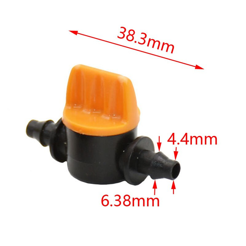Furtun de grădină 1/4 supapă miniaturală 4/7mm supapă de control barb irigare apă robinet de grădină 4/7 furtun conector de oprire 100 buc