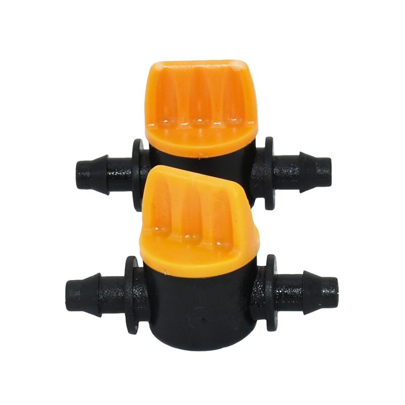 Furtun de grădină 1/4 supapă miniaturală 4/7mm supapă de control barb irigare apă robinet de grădină 4/7 furtun conector de oprire 100 buc