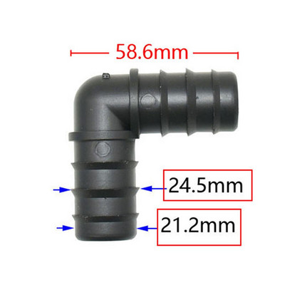 50db 16mm 20mm 25mm PE Pipe Tee könyök Javító végdugó csatlakozók 1/2 3/4" kerti víz csepegtető öntözés vízcső csatlakozó