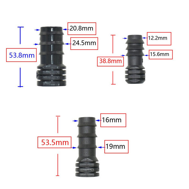 50db 16mm 20mm 25mm PE Pipe Tee könyök Javító végdugó csatlakozók 1/2 3/4" kerti víz csepegtető öntözés vízcső csatlakozó