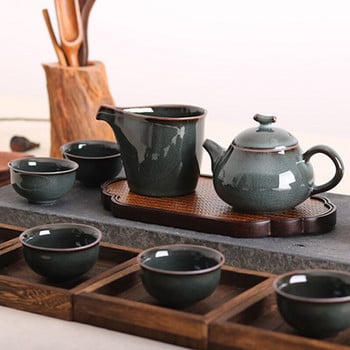 2 τμχ/Σετ 60 ml Celadon Tea Cup Iron Tire Cracked Ice Master Cup Boutique Ge Kiln Art Φλυτζάνι τσαγιού Kungfu Tea Bowl Δώρο γραφείου