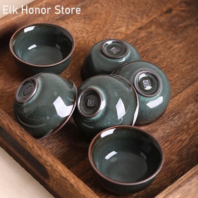 2 τμχ/Σετ 60 ml Celadon Tea Cup Iron Tire Cracked Ice Master Cup Boutique Ge Kiln Art Φλυτζάνι τσαγιού Kungfu Tea Bowl Δώρο γραφείου