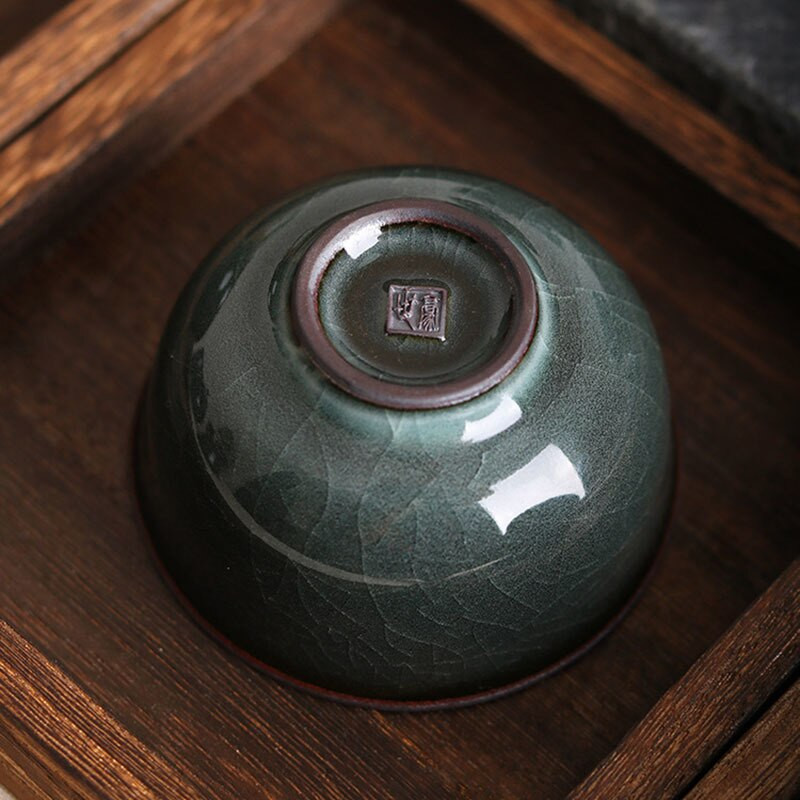 2 buc/set 60 ml ceașcă de ceai Celadon de calitate superioară Anvelopă de fier Cracked Ice Master Cup Boutique Ge Kiln Art Ceașcă de ceai Kungfu Bol de ceai Cadou de birou