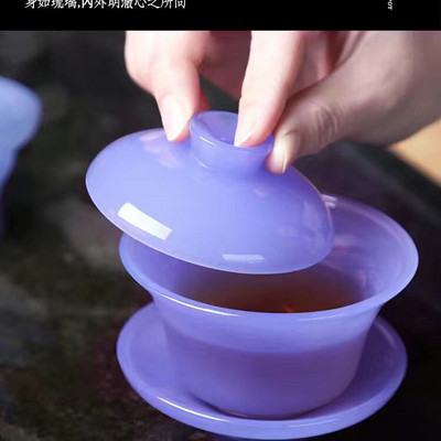 Senovinio stiklo nefrito porceliano imperatoriaus purpurinės arbatos puodelis Arbata Tureen Justice Cup Kinų Kung Fu arbatos rinkinys Aukščiausios klasės arbatos virimo aparatas