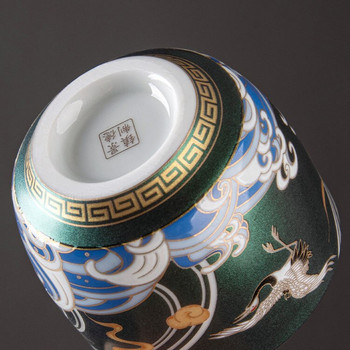 Νέο Crane Cup Πολύχρωμο φλιτζάνι τσαγιού με σμάλτο Κεραμικό σετ τσαγιού κινέζικο Kung Fu Luxuriant Master Cup Τελετουργικό φλιτζάνι τσαγιού