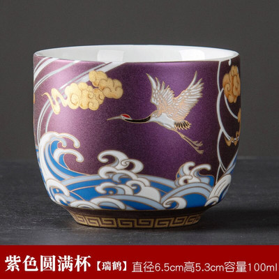 Jauns Crane Cup Krāsains tējas tase Emaljas tējas krūze Keramikas ķīniešu Kung Fu tējas komplekts Grezns Master Cup Emaljas Ceremoniālā krūze tējas bļoda