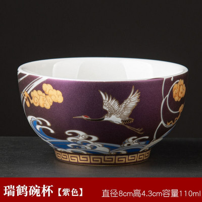 Jauns Crane Cup Krāsains tējas tase Emaljas tējas krūze Keramikas ķīniešu Kung Fu tējas komplekts Grezns Master Cup Emaljas Ceremoniālā krūze tējas bļoda