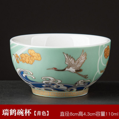 Jauns Crane Cup Krāsains tējas tase Emaljas tējas krūze Keramikas ķīniešu Kung Fu tējas komplekts Grezns Master Cup Emaljas Ceremoniālā krūze tējas bļoda