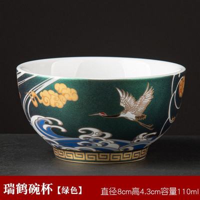 Jauns Crane Cup Krāsains tējas tase Emaljas tējas krūze Keramikas ķīniešu Kung Fu tējas komplekts Grezns Master Cup Emaljas Ceremoniālā krūze tējas bļoda