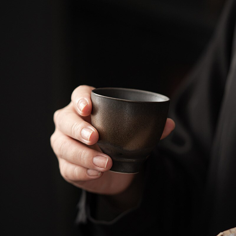 Senovinio stiliaus Jingchu puodelis Japoniško stiliaus rankų darbo akmens masės arbatos puodelis Keraminis Kung Fu arbatos puodelis Mažas vieno puodelio dubenėlio puodelis arbatos puodelis