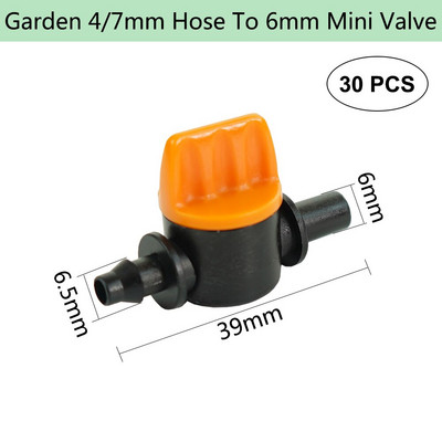 10-30 DB 6 mm - 1/4 hüvelykes mini szelep kerti 4/7 mm-es tömlő szöges vízáramlás kapcsoló vezérlőszelep csepegtető öntözés csepegtető csatlakozó