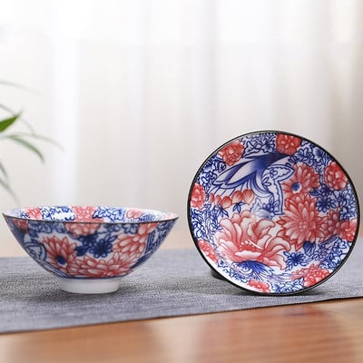2db kínai kék-fehér porcelán kúpos teáscsésze, kézzel festett kerámia teástál utazási hordozható teáskészlet Kellékek teáscsésze 70 ml
