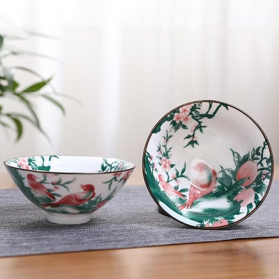 2db kínai kék-fehér porcelán kúpos teáscsésze, kézzel festett kerámia teástál utazási hordozható teáskészlet Kellékek teáscsésze 70 ml