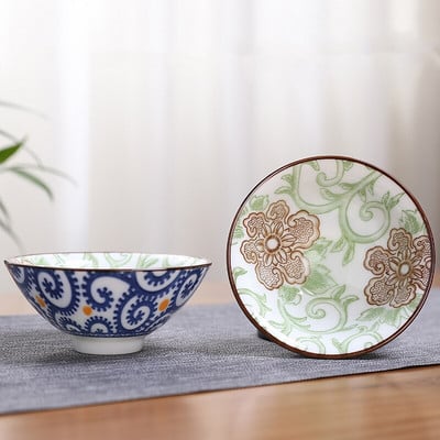 2db kínai kék-fehér porcelán kúpos teáscsésze, kézzel festett kerámia teástál utazási hordozható teáskészlet Kellékek teáscsésze 70 ml