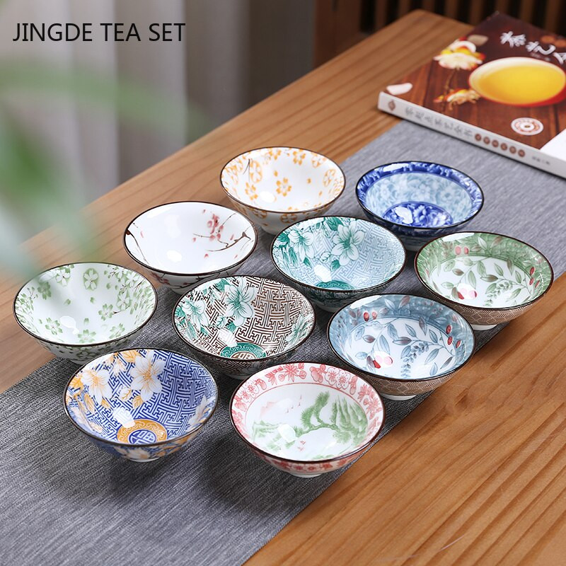 2db kínai kék-fehér porcelán kúpos teáscsésze, kézzel festett kerámia teástál utazási hordozható teáskészlet Kellékek teáscsésze 70 ml