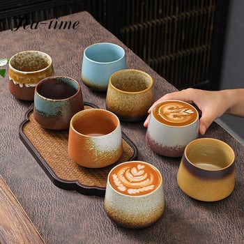 200ML Κεραμικό Χειροποίητο Κεραμικό Κύπελλο Καφέ σε ιαπωνικό στιλ Temmoku Glaze Κούπα Master Ceremonial Cups Σκεύη εστιατορίου Teahouse
