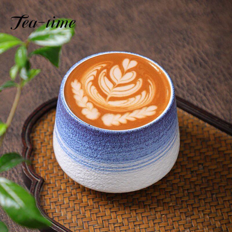 200 ml japán stílusú kávéscsésze kerámia kézzel készített Temmoku máz porcelán bögre mester szertartásos csészék Teaház Étterem edények