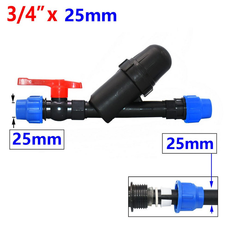 Filtru de irigare cu plasă metalică 3/4 "1" 1,25 "1,5" 2 inci 120 ochiuri Filtru de apă cu plasă Instrument de irigare prin picurare de grădină 1 buc