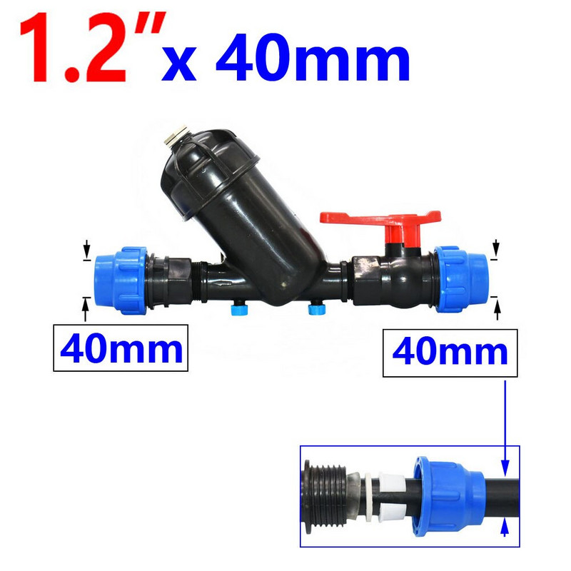Filtru de irigare cu plasă metalică 3/4 "1" 1,25 "1,5" 2 inci 120 ochiuri Filtru de apă cu plasă Instrument de irigare prin picurare de grădină 1 buc