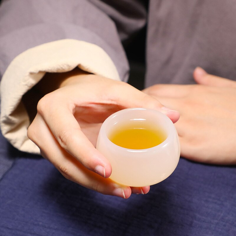 Kinų stiliaus arbatos puodelis Baltas Jade porcelianinis Kung Fu arbatos rinkinys Keraminis stiklo glazūra Asmeninis pritaikytas arbatos puodelis arbatos indas Dovana