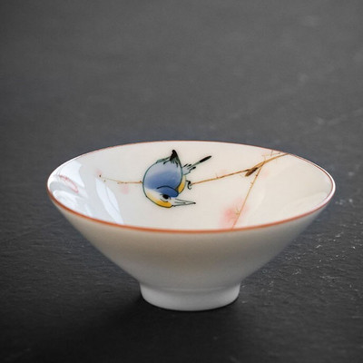 60 ml-es, kézzel festett kerámia teáscsésze tál teáskészlet teáskészlet csésze kungfu teáscsészék fehér porcelán mesterpohár kis kúpos tál Chazhan