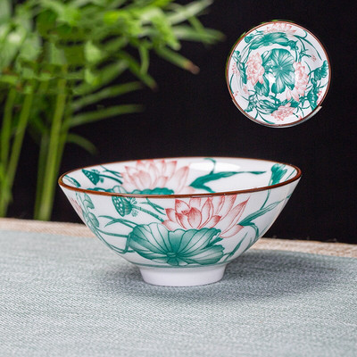 6 db/tétel Kézzel festett kék-fehér porcelán teáscsésze kínai butik kerámia teástál utazási hordozható teáscsésze otthoni teáskészlet