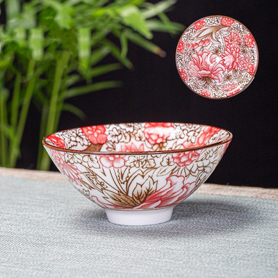 6 db/tétel Kézzel festett kék-fehér porcelán teáscsésze kínai butik kerámia teástál utazási hordozható teáscsésze otthoni teáskészlet