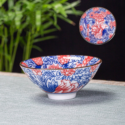 6 db/tétel Kézzel festett kék-fehér porcelán teáscsésze kínai butik kerámia teástál utazási hordozható teáscsésze otthoni teáskészlet