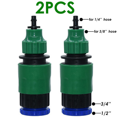KESLA 2 bucăți cuplare conector rapid cu 1/4 (ID 4mm) sau 3/8 inch (ID 8mm) adaptor ghimpat irigare grădină udare seră
