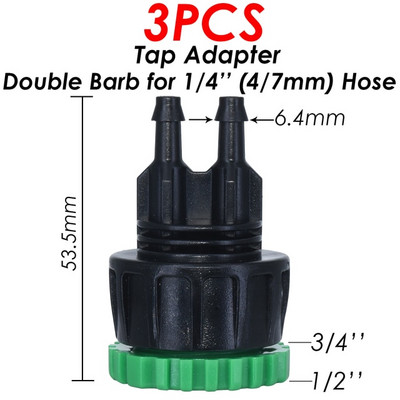 KESLA 2 bucăți cuplare conector rapid cu 1/4 (ID 4mm) sau 3/8 inch (ID 8mm) adaptor ghimpat irigare grădină udare seră