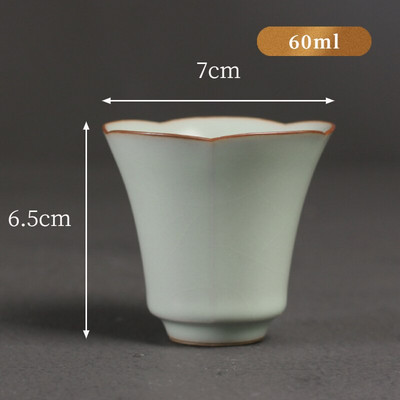 Hagyományos Ru Kiln kerámia teáscsésze Kézzel készített Azure Glaze Boutique Tea Bowl Kínai teáskészlet Kiegészítők Pu'er Master Tea Cup