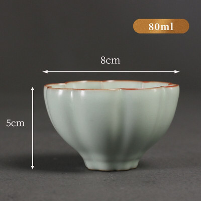 Hagyományos Ru Kiln kerámia teáscsésze Kézzel készített Azure Glaze Boutique Tea Bowl Kínai teáskészlet Kiegészítők Pu'er Master Tea Cup