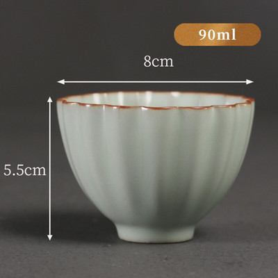 Hagyományos Ru Kiln kerámia teáscsésze Kézzel készített Azure Glaze Boutique Tea Bowl Kínai teáskészlet Kiegészítők Pu'er Master Tea Cup