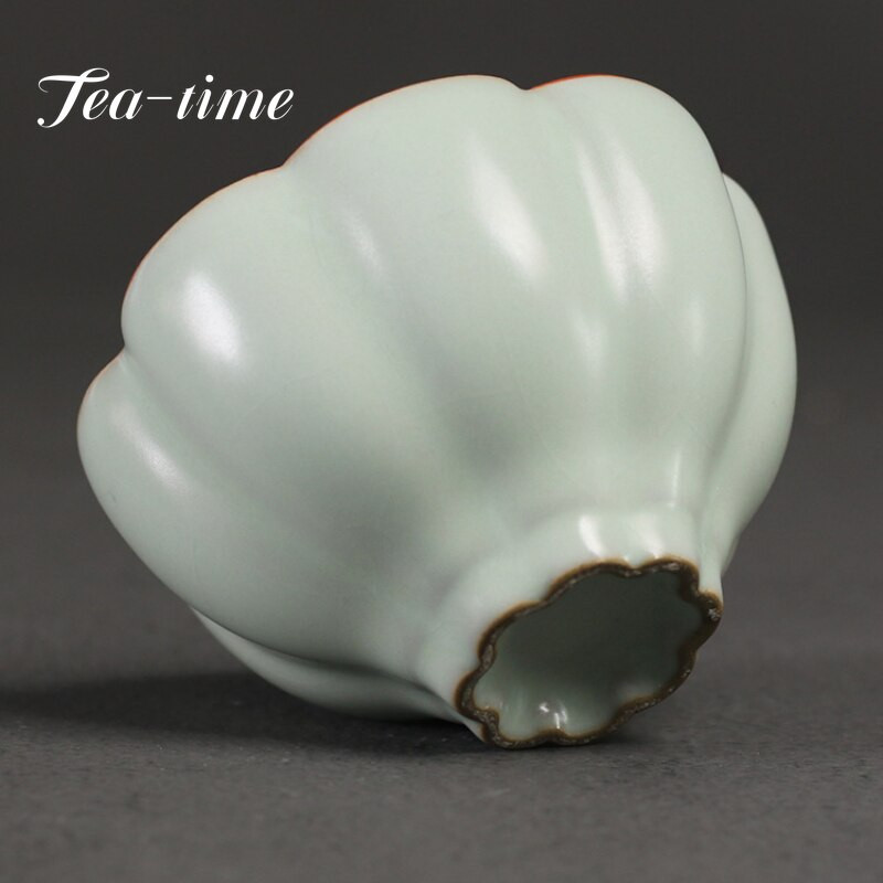 Hagyományos Ru Kiln kerámia teáscsésze Kézzel készített Azure Glaze Boutique Tea Bowl Kínai teáskészlet Kiegészítők Pu'er Master Tea Cup