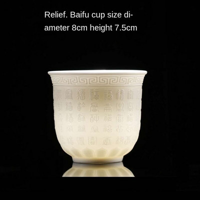 Teáskészlet birka zsíros jade teáscsésze Kung Fu teáscsésze Szív Szútra mester csésze fehér porcelán kerámia csésze egy csésze teástál ajándék csésze