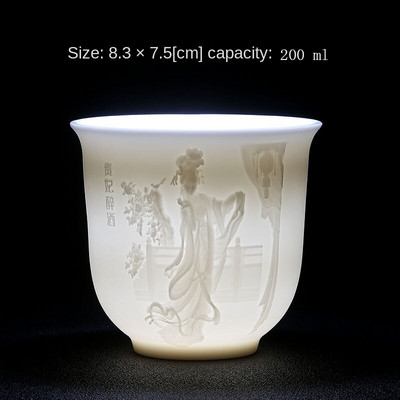 Teáskészlet birka zsíros jade teáscsésze Kung Fu teáscsésze Szív Szútra mester csésze fehér porcelán kerámia csésze egy csésze teástál ajándék csésze