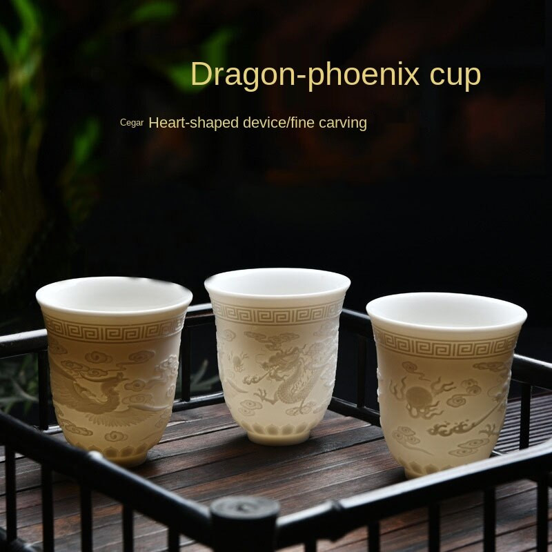 Teáskészlet birka zsíros jade teáscsésze Kung Fu teáscsésze Szív Szútra mester csésze fehér porcelán kerámia csésze egy csésze teástál ajándék csésze