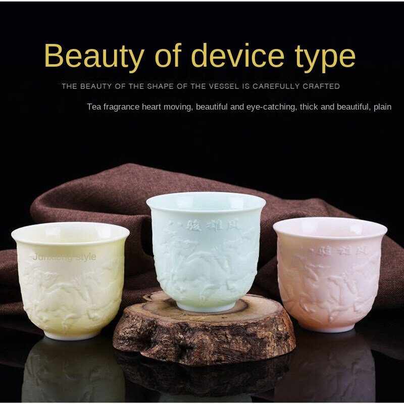 Teáskészlet birka zsíros jade teáscsésze Kung Fu teáscsésze Szív Szútra mester csésze fehér porcelán kerámia csésze egy csésze teástál ajándék csésze