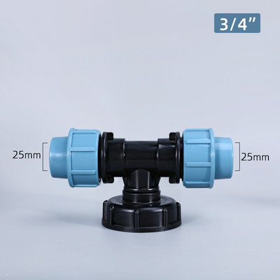 1'' 3/4'' 1/2'' műanyag pólószerelvények szűkítő csatlakozó víztartály pólócső T-alakú adapter kerti tömlő csatlakozó