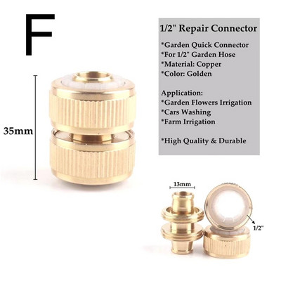 1db 1/2"-1" műanyag réz víztömlő gyorscsatlakozó autómosó cső gyorscsatlakozások kerti öntöző öntözőcső tartozékok