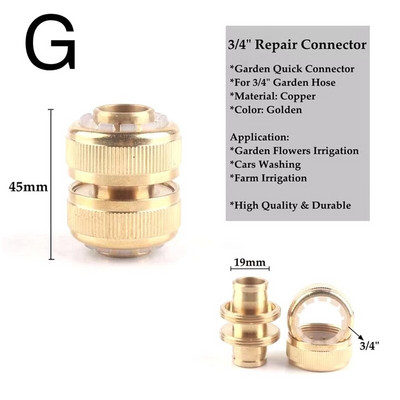 1db 1/2"-1" műanyag réz víztömlő gyorscsatlakozó autómosó cső gyorscsatlakozások kerti öntöző öntözőcső tartozékok
