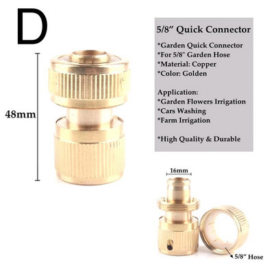 1db 1/2"-1" műanyag réz víztömlő gyorscsatlakozó autómosó cső gyorscsatlakozások kerti öntöző öntözőcső tartozékok