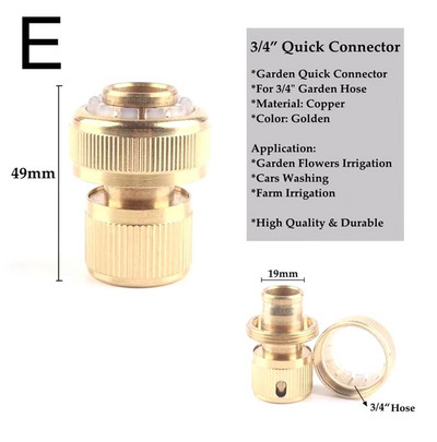 1db 1/2"-1" műanyag réz víztömlő gyorscsatlakozó autómosó cső gyorscsatlakozások kerti öntöző öntözőcső tartozékok